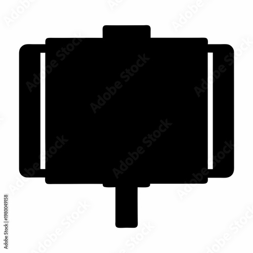Silhouette of a stage lighting fixture, or theatrical equipment on white background