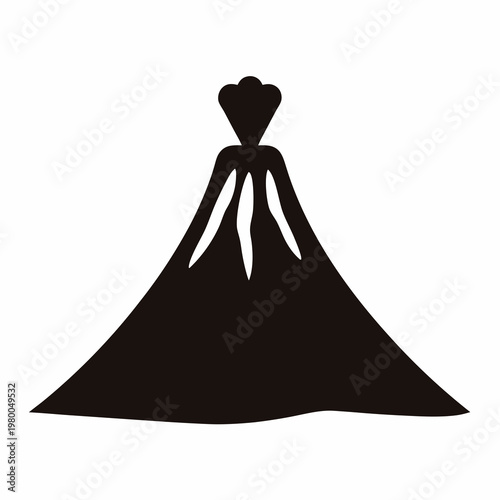 Elegant Black Dress Silhouette with Detailed Cape and Unique Neckline Design