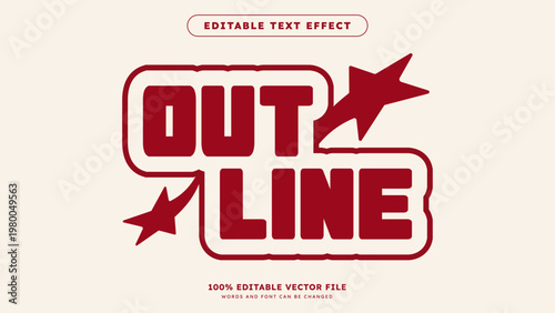 Modern editable text effect Red minimalism projects
