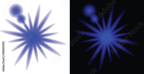 Abstract blue starbursts a dichotomy of light and darkness