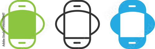 Smart Wristband Icon Set – Fitness Tracker, Wearable Technology and Health Monitoring Vector Icons