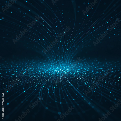抽象的なビッグデータ visualization と光の粒子背景