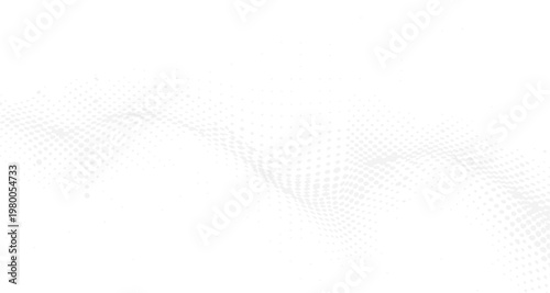 An abstract background featuring a subtle wave pattern composed of small light grey dots on white