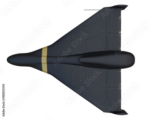 Photos A 3D image of a stylized drone with a jet engine.