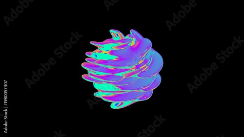 3D holographic abstract sphere with looping animation