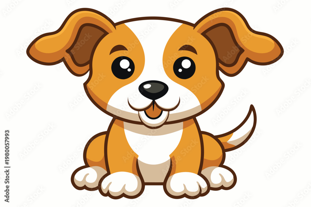 Obraz premium puppy vector on white background