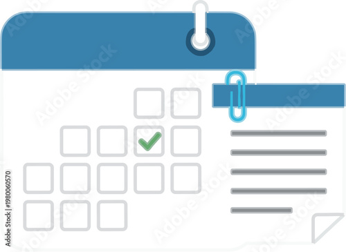 Calendar schedule and task management vector illustration with checklist planner date reminder organization productivity and time planning concept design