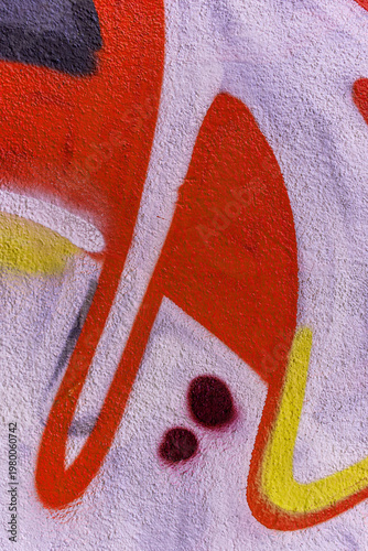 beautiful wallpaper of street wall graffiti painting of aerosol urban art. Colorful city background of spray graffiti drawing in modern culture style