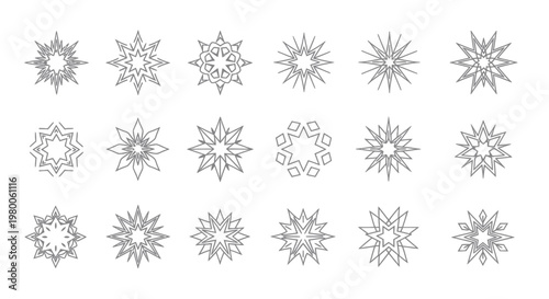 Collection of Various Snowflake Designs.