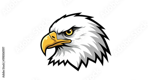 American Bald Eagle Cartoon Portrait.