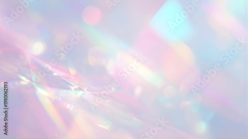 Dreamy pastel background with prismatic glass light and soft bokeh highlights