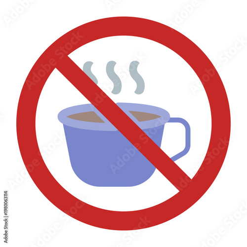 No Caffeine Vector Flat Icon Design