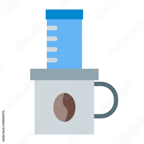 Aeropress Vector Flat Icon Design