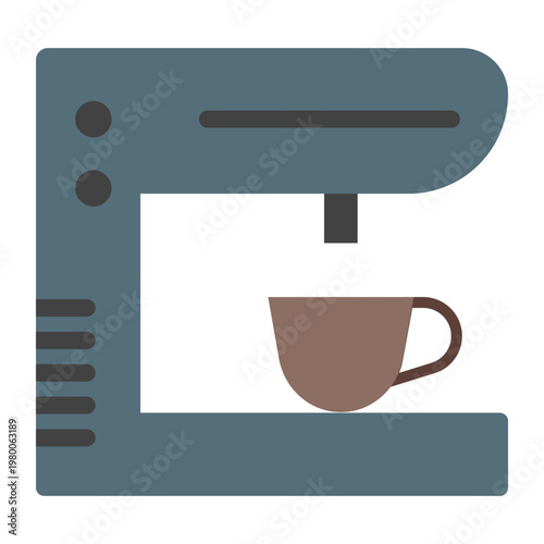 Coffee Maker Machine Vector Flat Icon Design
