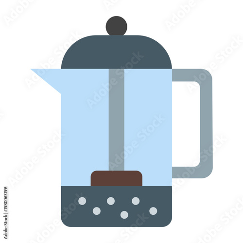 French Press Vector Flat Icon Design
