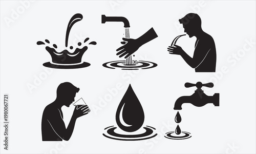 Φωτογραφία Water icon set