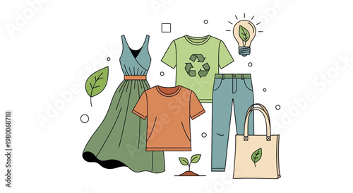 A beautiful fashion illustration of a stylish woman and child carrying shopping bags while wearing elegant vintage dresses in a colorful cartoon art design