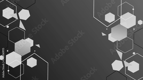 Abstract hexagon technology background shape line animation