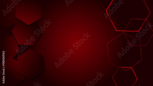 Dark hexagon geometric background shape line animation