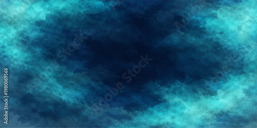 A dark blue abstract background featuring a storm of swirling clouds and lightning with a motion texture reminiscent of deep sea waves and celestial space