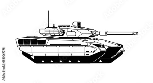 Modern Armored Vehicle Illustration - Military Technology Concept
