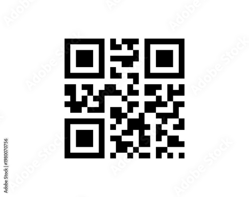 Black QR code symbol isolated vector style image