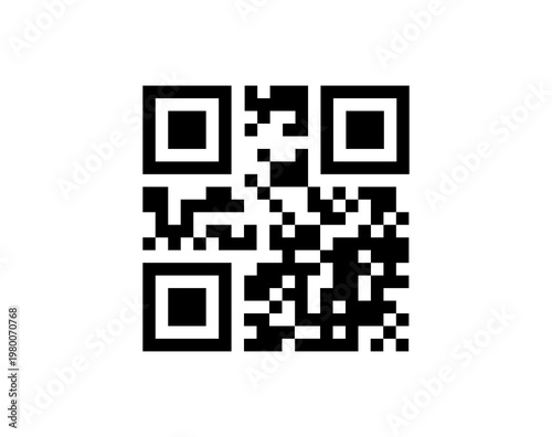Fotografija Black QR code symbol isolated vector style image
