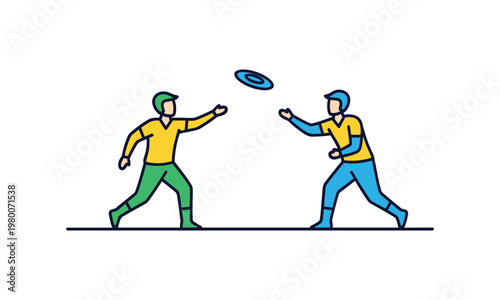 Two players engaged in a dynamic game of frisbee outdoors