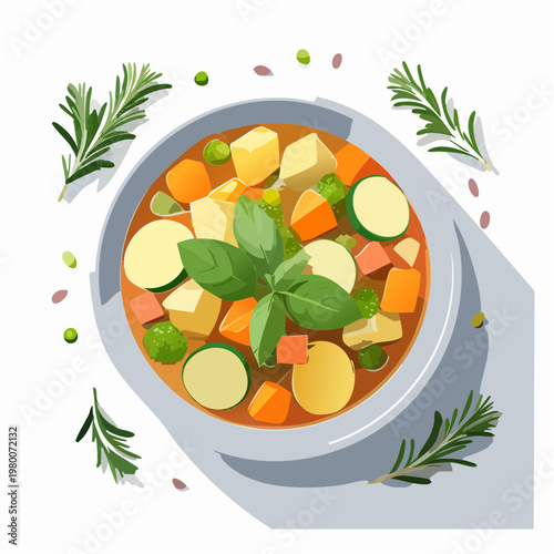 Bunter veganer Gemüseeintopf mit saisonalem Gemüse