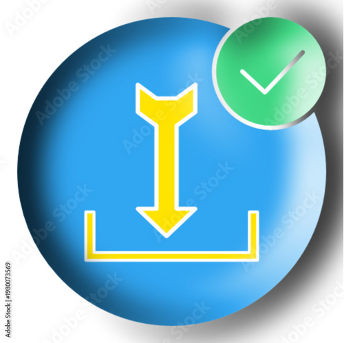 Digital file download icon set with multimedia music and image formats, upload and save button elements in blue and green color - HGPCOSM01