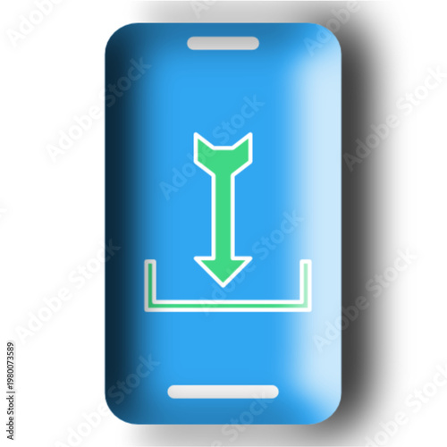 Digital file download icon set with multimedia music and image formats, upload and save button elements in blue and green color - HGPCOSM01