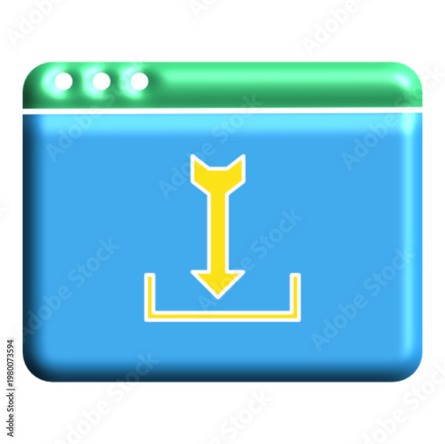 Digital file download icon set with multimedia music and image formats, upload and save button elements in blue and green color - HGPCOSM01