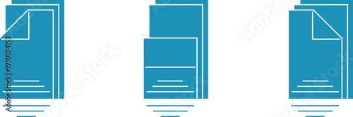 A4 stationery. Torn paper with stripes, blue icons.