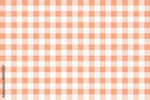 Apricot Vichy Background. Gingham Seamless Pattern. Tartan Plaid Wallpaper.