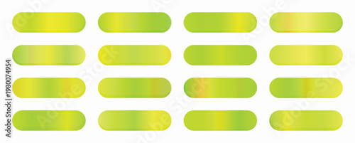 Buttons presented in a structured grid utilize luminous yellow and lime gradients to enhance digital user interfaces.