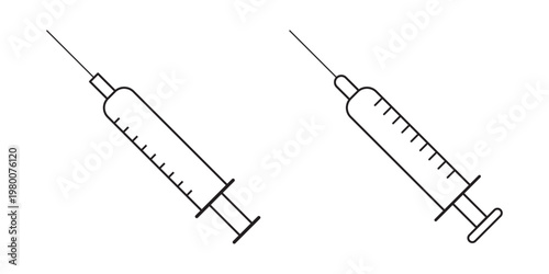 Syringe injection icon. Premium thin line vector illustrator. Vector EPS10.