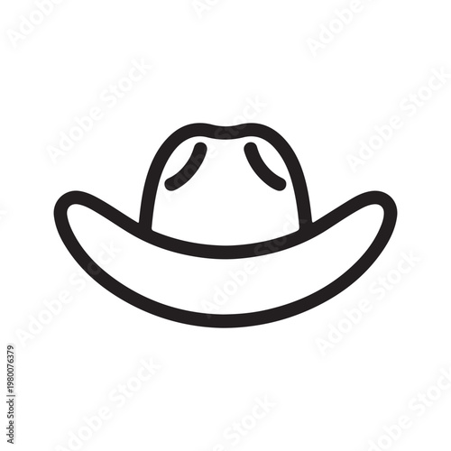 Cowboy Hat Silhouette Vector Icon – Western Hat Black Illustration