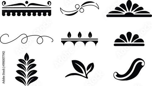 Elegant decorative design elements set for creative branding and artwork projects collection