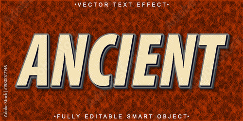  Ancient Stone Carved Typography Style Vector Fully Editable Smart Object Text Effect