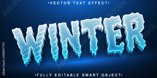  Winter Frost Snow Typography Style Vector Fully Editable Smart Object Text Effect