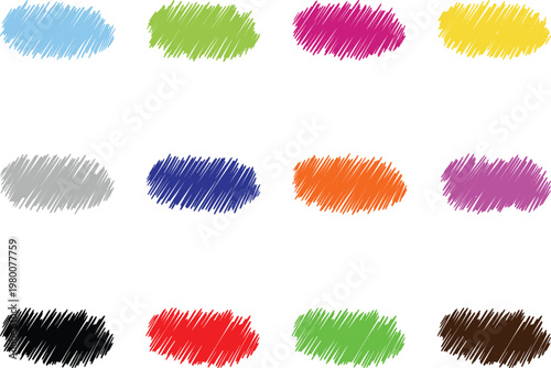 Colorful brushstroke swatches a vibrant palette of abstract paint textures