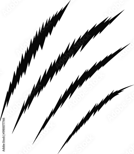 Claw, scratches, slash, marks, black, silhouette, sharp, lines, grunge, texture, abstract, design, damage, horror, wild, animal, attack, effect, pattern, element