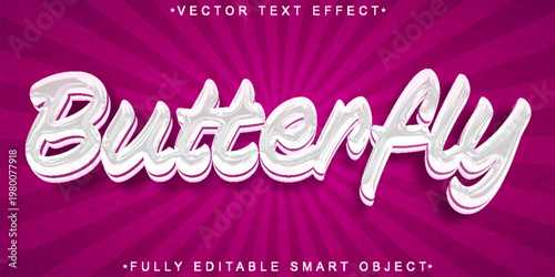  Butterfly Colorful Gradient Typography Style Vector Fully Editable Smart Object Text Effect