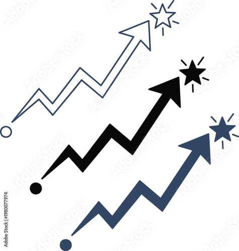 Ascending growth and success a visual representation of progress