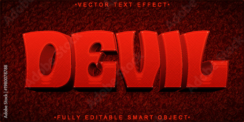  Devil Dark Infernal Typography Style Vector Fully Editable Smart Object Text Effect