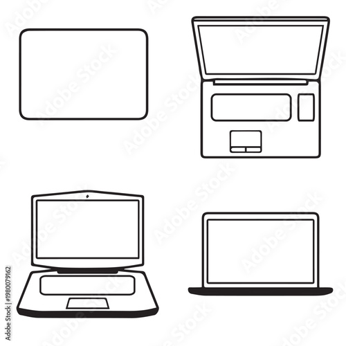 Clean, contemporary laptop icons in vector style — perfect for websites, apps, presentations, and marketing materials.