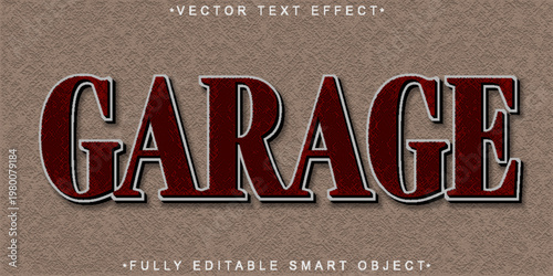  Garage Industrial Metal Typography Style Vector Fully Editable Smart Object Text Effect