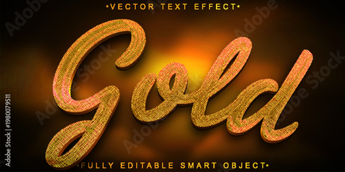  Gold Luxury Metallic Typography Style Vector Fully Editable Smart Object Text Effect