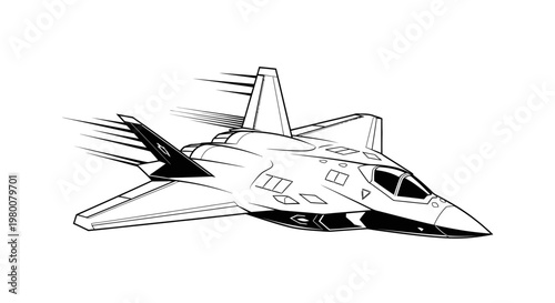 Modern Military Aircraft in Flight - Dynamic Speed and Power