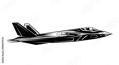 Modern Military Fighter Jet in Flight - Dynamic Aerial View